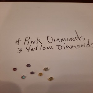 4 Pink diamond 3 yello diamond